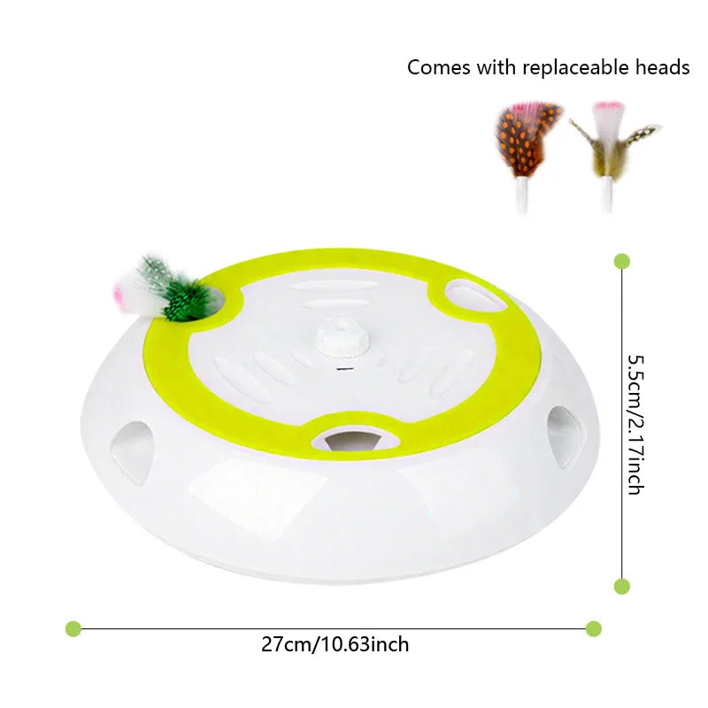 Interactive Whack-A-Mole Cat Toy, Smart Motion Activated Cat Toy with 3 Replacement Feathers